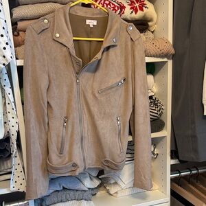 Pixley Taupe Leather Jacket
